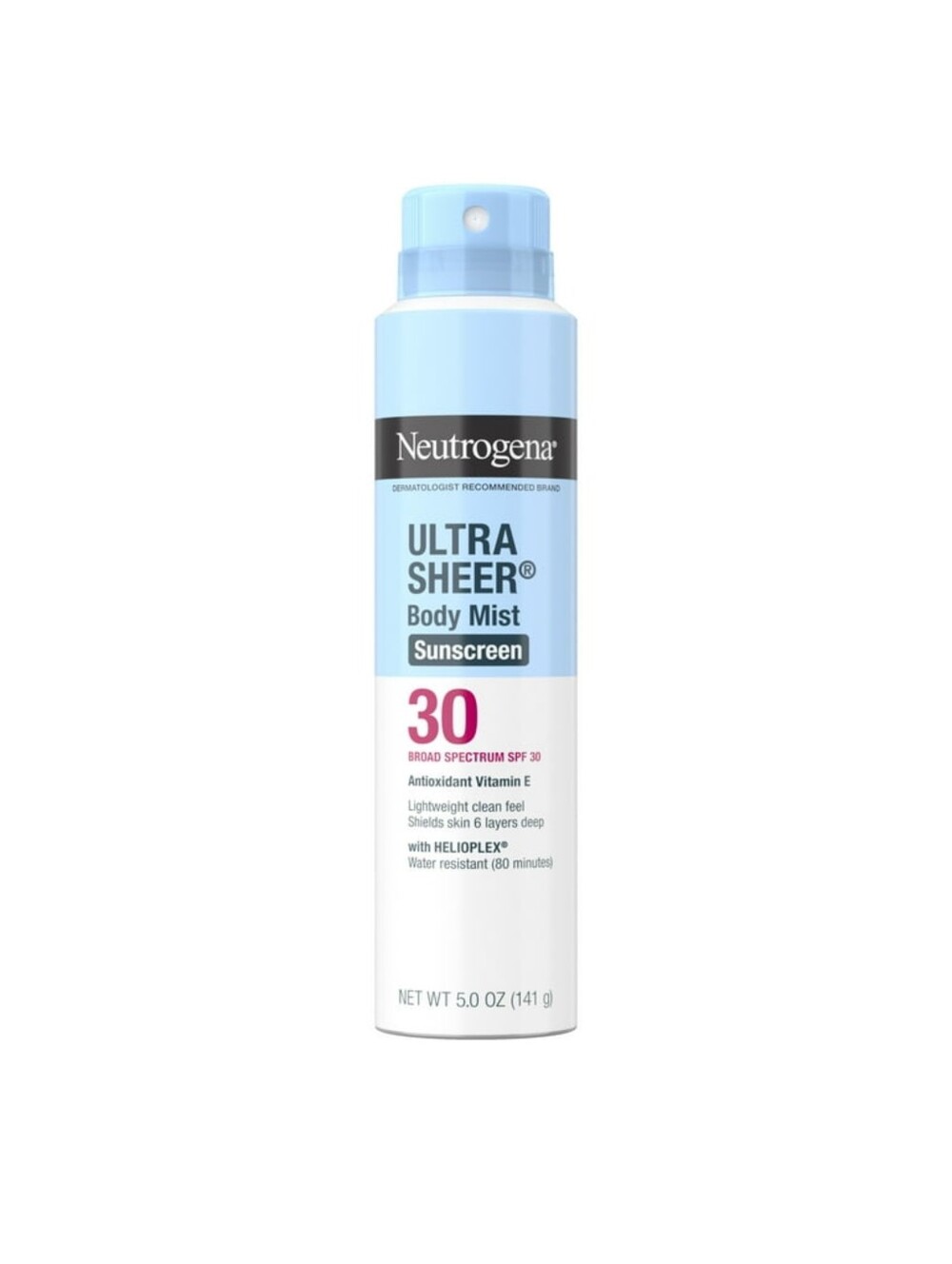 Neutrogena Ultra Sheer Body Mist Sunscreen Spray SPF 30 5 oz Water Resistant